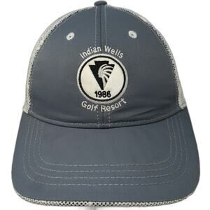 Ahead Baseball Cap Gray One Size Indian Wells Golf Resort Mesh Back Camo Hat